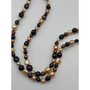 Honora Cultured Pearl Multicolor Necklace Sterling Silver Clasp 36"